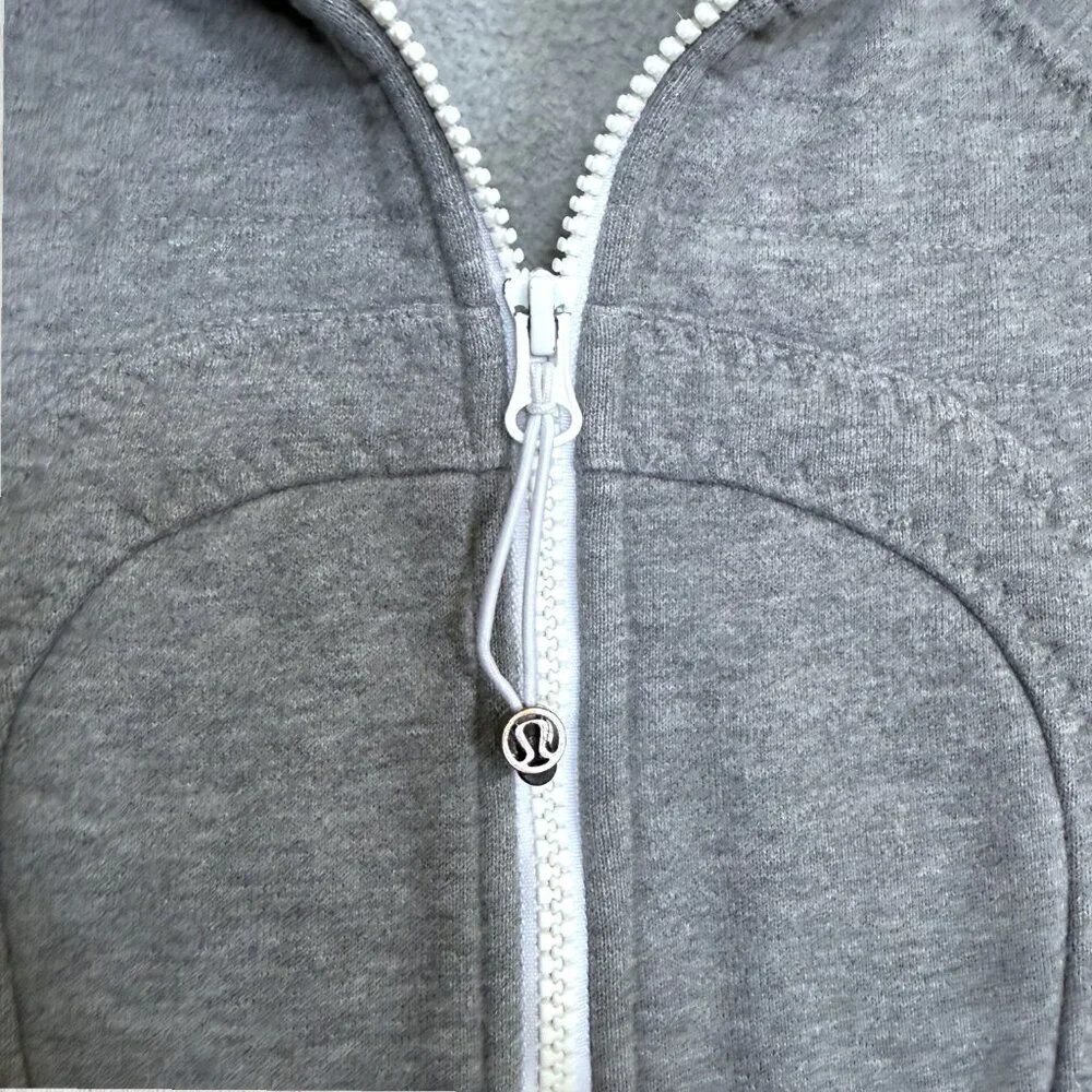 Lululemon Scuba Full Zip Hoodie Jacket Heathered Gray Cozy Athleisure Size 6